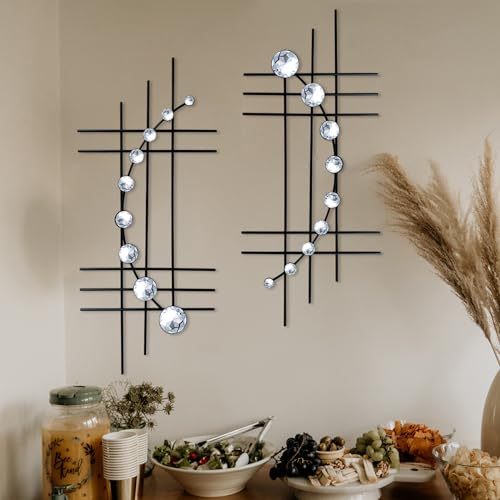ZEXUIRU 2 Pack Black Abstrac Wall Decor – Metal...