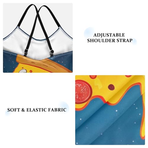 CHIFIGNO Pizza Space Little Girl Swimsuit Quick Dry Crossback Toddler One Piece Swimsuit Girl 3T3