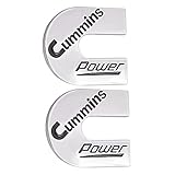 2 Pcs Cummins Power Emblem 3D Metal Badge Car Hood Truck Door Side Fender Rear Trunk Emblem Sticker Decals for Universal Series RAM 2500 3500 (Silver Black)