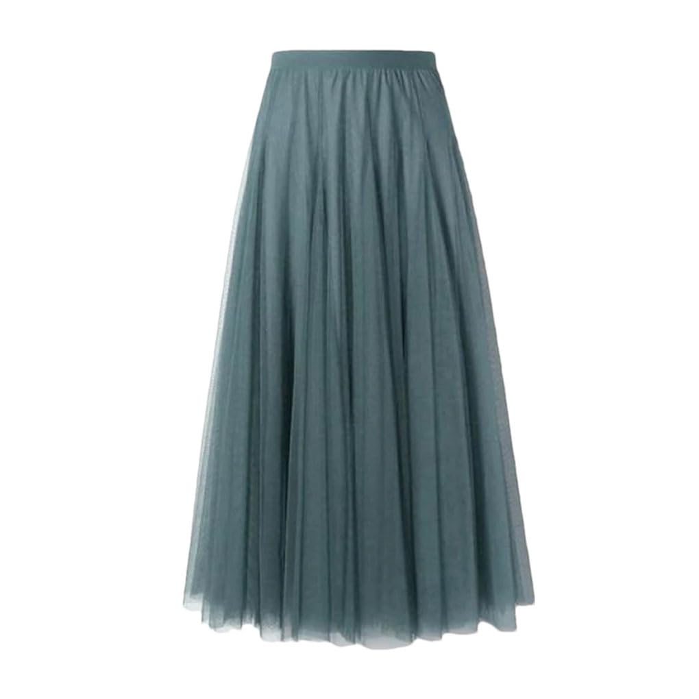 HXZASFG Maxi Langer Tüllrock Damen Hohe Taille Kleider Netzröcke Herbst Winter Elastische Damen Tutu Röcke Rote Röcke