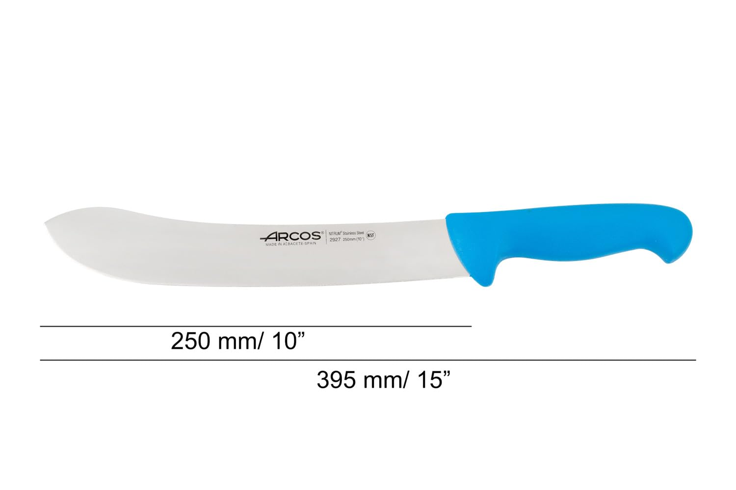 Arcos Couteau de Boucher Acier Inoxydable Nitrum Série 2900 Bleu