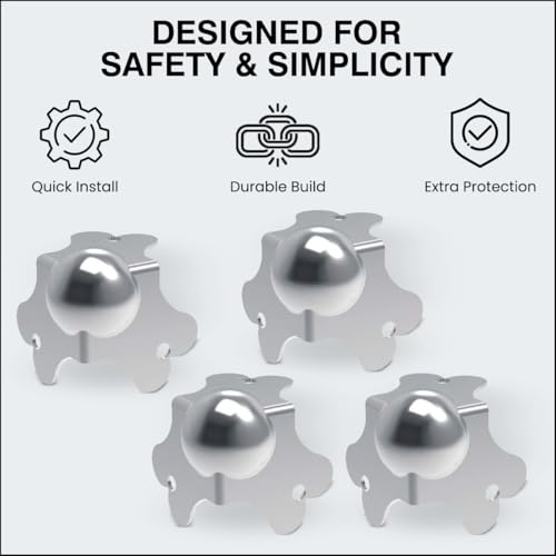 Image of Penn Elcom Flight Case Small Ball Corner (Set of 8) Top /Male | Zinc Finish | DJ /Audio /Sound Box (4.1 * 4.1 * 4.1 cm) Round Angle Edge | Case Protection with 3 Holes | Easy to Fit