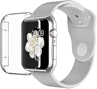 Coverking For Smart Watch Series 4 44mm - Full Coverage Watch Body and LCD Screen Protective Soft TPU Cover Case - Transparent Clear