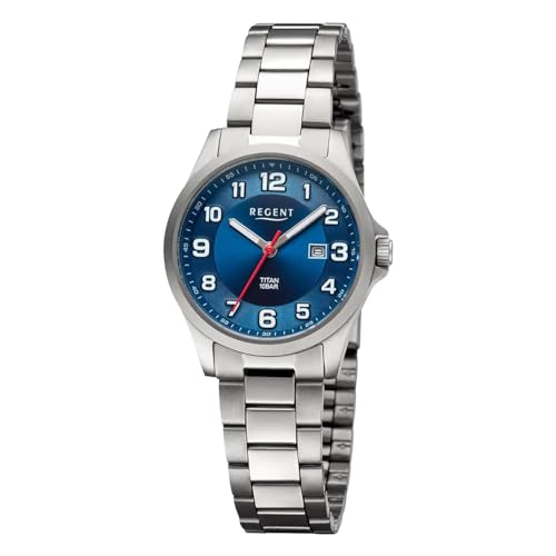 REGENT Damenuhr Titan Blau 10 Bar 12290518