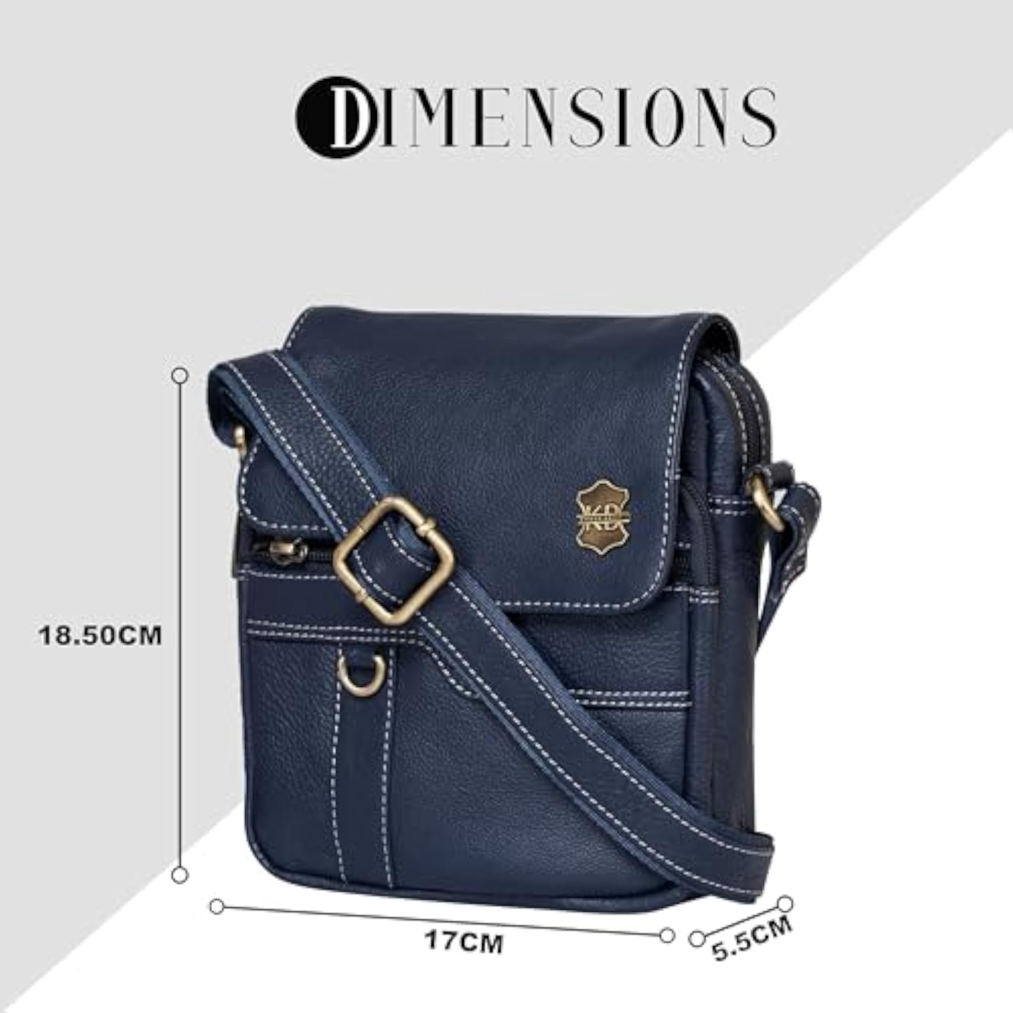 Genuine Leather Messenger Sling Bag, Multipurpose for Travel