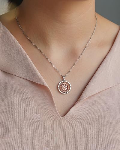 Shonyin Graduation Gifts for Her 2025 Rotate Compass Necklace for Women, Sobriety Gifts for Students Granddaughter Daughter Best Friends Coworker4