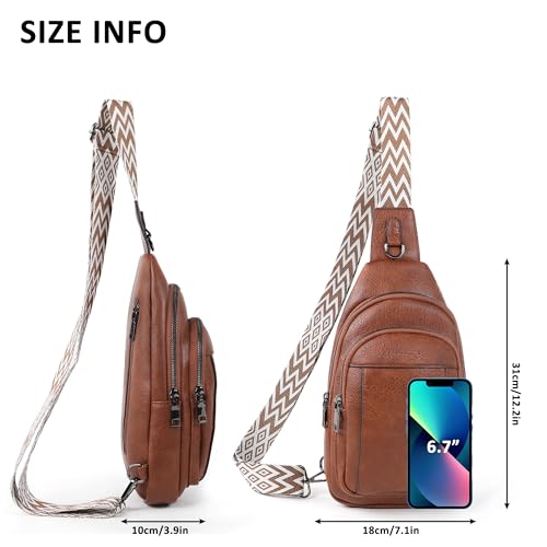 Crossbody Bags for Women, Leather Crossbody Purses Sling Bag for Women Travel Fanny Packs with Adjustable Strap3