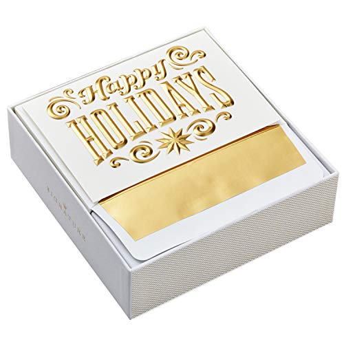 Hallmark Signature Boxed Holiday Cards, Happy Holidays (12 Christmas Cards with Envelopes)