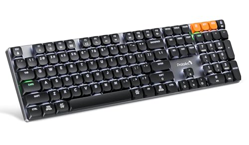 ProtoArc Wireless Mechanical Keyboard, K310 Pro Backlit Bluetooth Aluminum Keyboard, 2.4G+Dual BT, Linear Red Switches, Programmable Keys, Low Profile Keys, Full Size, Rechargeable, Multi-Device