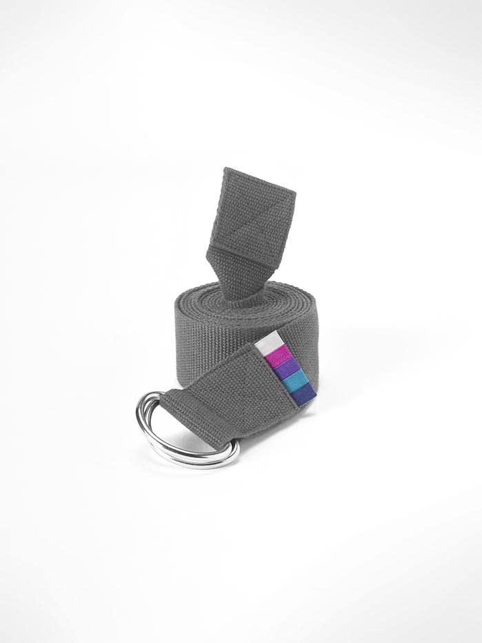 Yogamatters D-Ring Yoga Belt Strap - Organic Cotton, 2m | For Stretching and Improving Flexibility | Yoga Accessories & Equipment (Slate Grey) — image 1