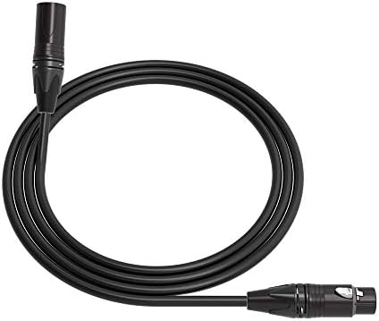 Canare L-4E6S Star Quad Balanced Microphone Cable | XLR Male 3-Pin to XLR Female 3-Pin | Neutrik Gold | 6 Feet | Black | Assembled in The USA
