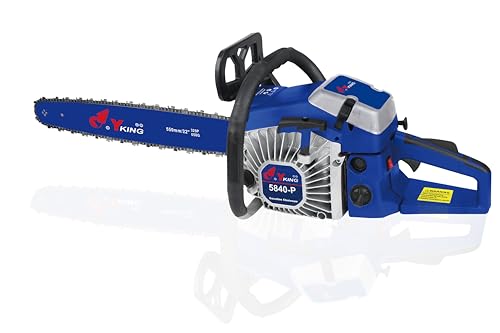 Image of YKING 5840-P,58 CC HEAVY DUTY 2 STROKE PETROL CHAINSAW, CHAINSAW FOR TREE CUTTING, 2.4 KW WOOD CUTTING MACHINE WITH 22 inch BAR & CHAIN