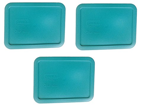 Pyrex Green Rectangle 3 Cup (750ml) Plastic Storage Cover (3 Pack)