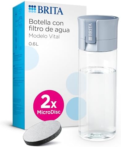 BRITA Botella filtrante de agua modelo VITAL Azul Claro (600 ml) ...