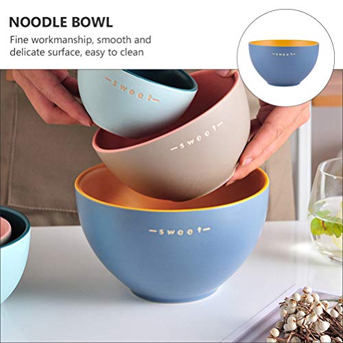 HEMOTON Tigela de sopa de cerâmica para cereais profundos, tigelas para salada, macarrão, sorvete Ra