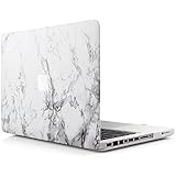 iDOO Soft Touch Plastic Hard Case ONLY for MacBook PRO 13 inch with CD Drive Model A1278 - White Marble