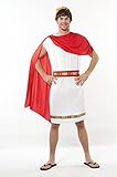  Disfraz de romano rojo para hombre - L
