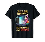 Este es un bonito regalo que puedes dar a tus amigos amantes del anime. Esta camiseta Just A Girl Who Loves Anime and Gaming es un buen regalo para cumpleaños y Navidad. Compra esta camiseta ahora. Una camiseta de regalo de niños, niños, jóvenes, niños y niñas.