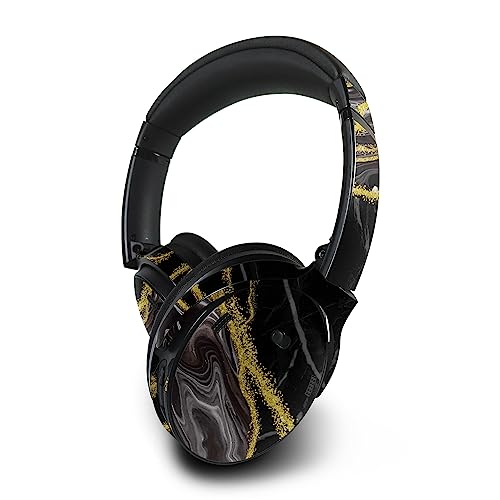 Image of MightySkins Skin Compatible with Bose QuietComfort 45 Headphones Black Marble Glitter | Protective, Durable, and Unique Vinyl Decal wrap Cover | Easy to Apply | Made in The USA