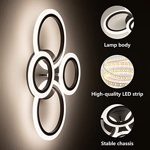 Shine Luest 34W Led Dimmable Ceiling Light Flush Mount Ceiling Lighting Fixture With Remote, Brightness, Color Temperatures Dimmable Led Chandelier Ceiling Lamp For Low Ceiling Living Room Bedroom #TOP2