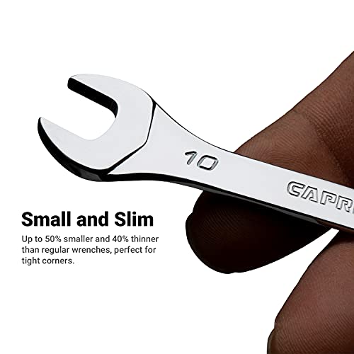 Capri Tools Slim Mini Open End Wrench Set, SAE, 3/16 to 9/16 in, 5-Piece, Chrome, SAE Set - Image 3