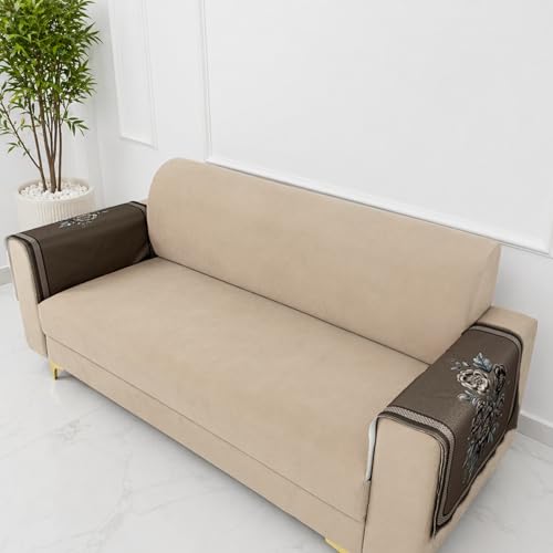 Image of Homerz Premium Waterproof Jasmine Joe Sofa Seat Cover - Floral Printed Sofa Protector | Non-Slip, Washable & Durable Sofa Protector (Mouse, 1 Pair Armrest)