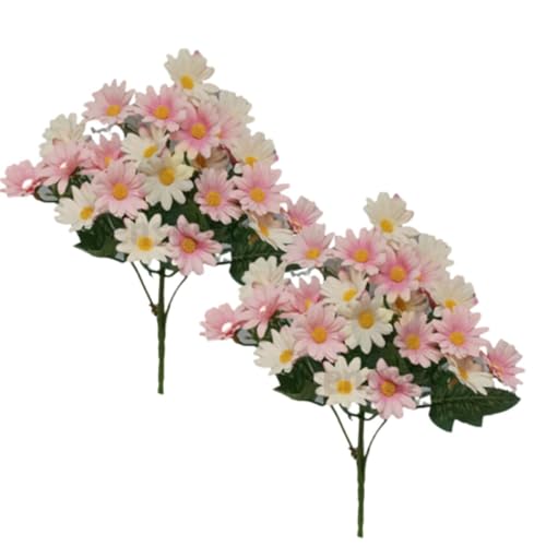2 Buquês de Margaridas Artificiais com Folhagem, Flores Delicadas...