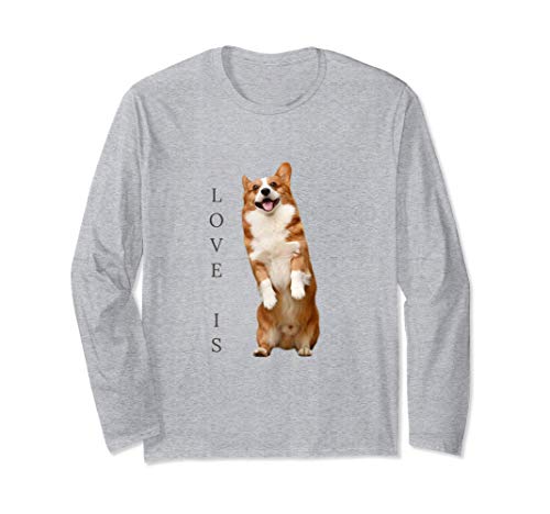 Corgi Shirt Men Women Kids Love Is Dog Mom Dad Tee Funny Pet Manga Larga