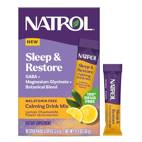 Natrol Sleep & Restore, Melatonin-Free, Lemon Chamomile, 10 Stick Packs - image 1