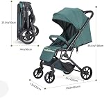 Travel Stroller, Lightweight Compact Baby Stroller for Airplane with One-Hand Fold, Multi-Position Recline, Canopy, 4 Wheel Suspension, Storage Basket