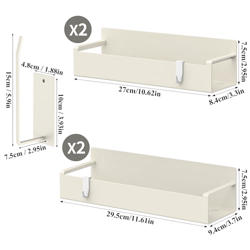 Image of HuggieGems Magnetic Water Bottle Holder for Refrigerator, Cup Holder Organizer for Stanley and Tumbler for Kitchen, 4 Pack, Cream White