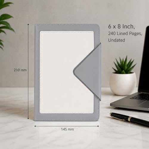 Image of CAVALO - Be Unique Diary Gift Set with Pen | Premium Notebook with Pen & Extra Refill | 6 x 8 Inch, 240 Lined Pages, Undated | Ideal for Corporate Gifting, Office Use, Basic Use, Diwali & New Year Presents (Grey Triangle Diary Gift Set)