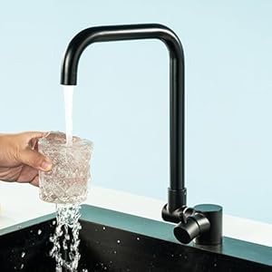 XJTNLB Klappbare Küchenarmatur Schwarz Wasserhahn