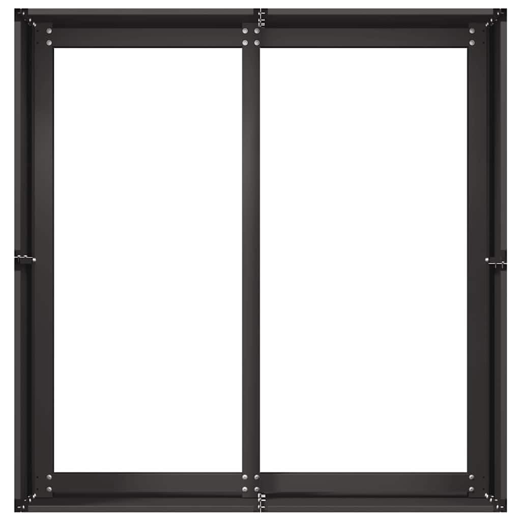 Macetero de metal, 80 x 80 x 40 cm, jardinera elevada, color negro | Macetero cuadrado de acero para patio con soporte interior para estabilidad sin placa base.