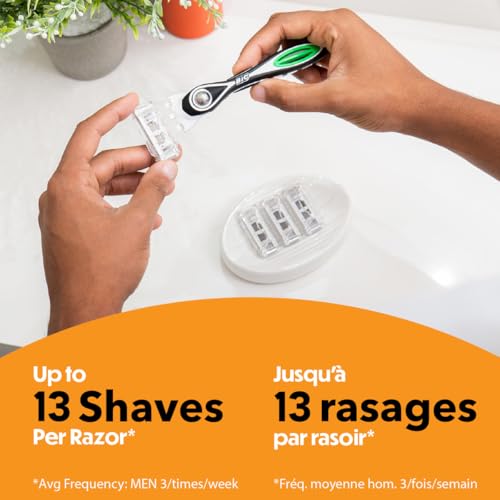 BIC Flex 5 Sensitive Mens Refillable 5-Blade Razors, 1 Handle, 7 Refills - image 3