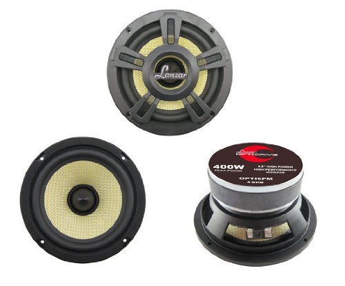Lanzar OPTI6PM Round 1-way 400W car speaker - Car Speakers (1-way, 400 W, 220 W, 4 Ω, 92 dB, 65 - 7000 Hz)