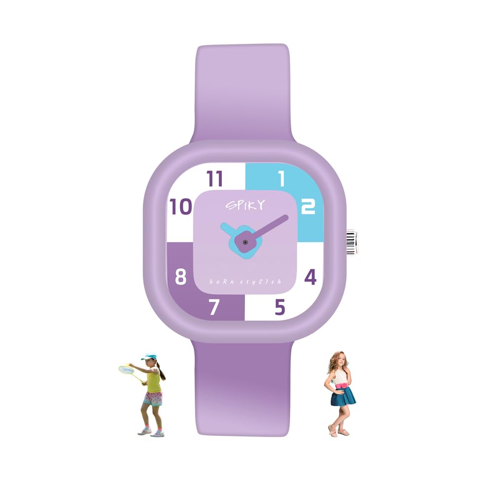 SPIKY Analog Watch for Kids (Purple) | Water Resistant, Scratch Proof & Lightweight | Durable Silicone Strap | Unisex Best Birthday Gift | Analogue Wrist Watches for Girls & Boys | Age 3-14 Yrs (B0C36QH8YR) Amazon Price History, Amazon Price Tracker