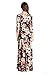 Tua USA 3/4 Sleeve Exotic Bohemian Print Stretch Knit Wrap Maxi Dress