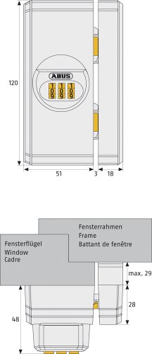 Serrure de fenêtre ABUS code de sécurité ajustable blanc - 5