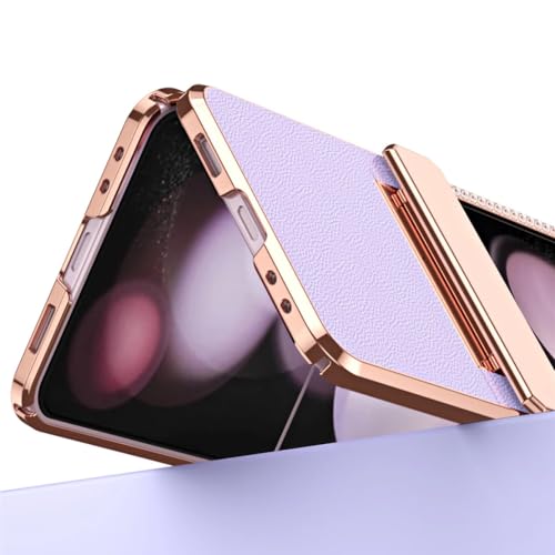 Coque rigide Galaxy Z Flip 3 pliable avec cuir galvanisé flash blanc - 6