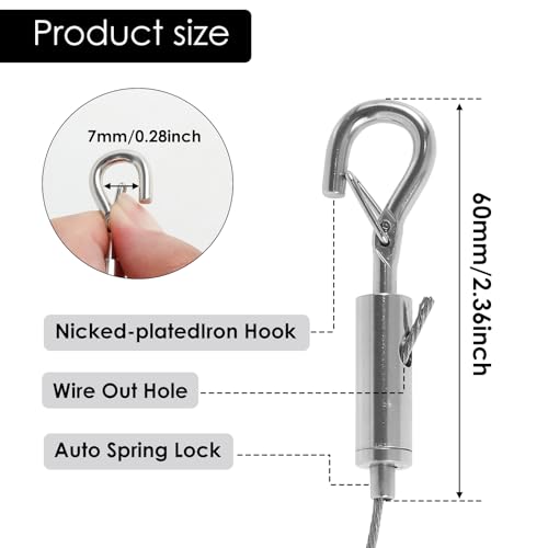Image of 4 /6Pcs Picture Hanging Wire 3.48 FT 304 Stainless Steel Mirror Hanging Wire Rope Adjustable Length Picture Frame Hanging Hardware Heavy Duty Mirror Frame Hanging Kit for Mirror QUZHEMA US
