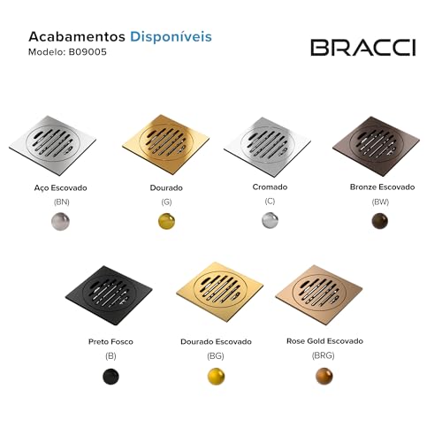BRACCI Ralo 10x10 Anti Odor (Rose Escovado, Com Porta Grelha)