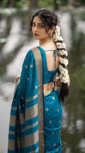 Image of C J Enterprise Women's Pure Kanjivaram Soft Silk Saree Banarasi Style Ladies Sadi With Blouse Piece for Wedding (Eagle-3-51)