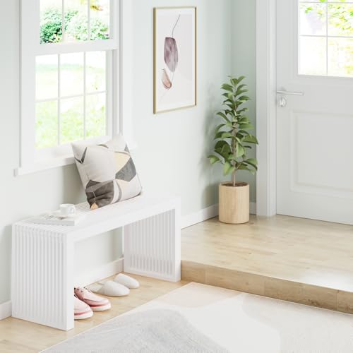 Image of APRTAT Bamboo Dining Bench 35-Inch Indoor Wood Shoe Rack Bench for Entryway