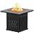 EAST OAK 32'' Propane Fire Pit Table, 50,000 BTU Steel Gas FirePit for Outdoor, Outside Patio Deck and Garden, CSA Certified Fire Table with Magnetic Lid, Cover-Storage Basket and Lava Rock , Black