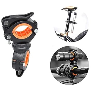 Accessoires éclairage vélo, support de lumière de vélo, support de lumière rotatif à 360 ° – Installation clip de guidon universel. Pince à Vélo Lampe de Poche clip de guidon.