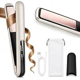 Glätteisen Mini Kabellos 5000mAh Akku, Reise Glätteisen Locken und Glätten