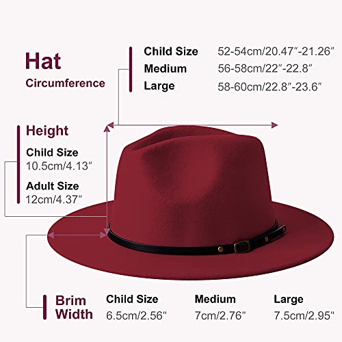 Image of Wide Brim Fedora Hats for Women Men Two Tone Dress Hat Felt Panama Hat in Two Audlt Size