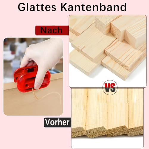 Yuentoen Kantenbandschneider,Kantenschneider Umleimer,Einhandhobel,Manueller Kantenanleimschneider,Edge Banding Trimmer mit Ersatzklinge Schleifpapier, Handschneidewerkzeug für Holzkantenbänder