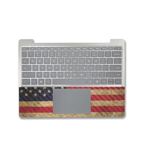 Image of MightySkins Carbon Fiber Skin Compatible with Microsoft Surface Laptop Go 3 (2023) Full Wrap Kit - Vintage Flag | Protective, Durable Textured Carbon Fiber Finish | Made in The USA